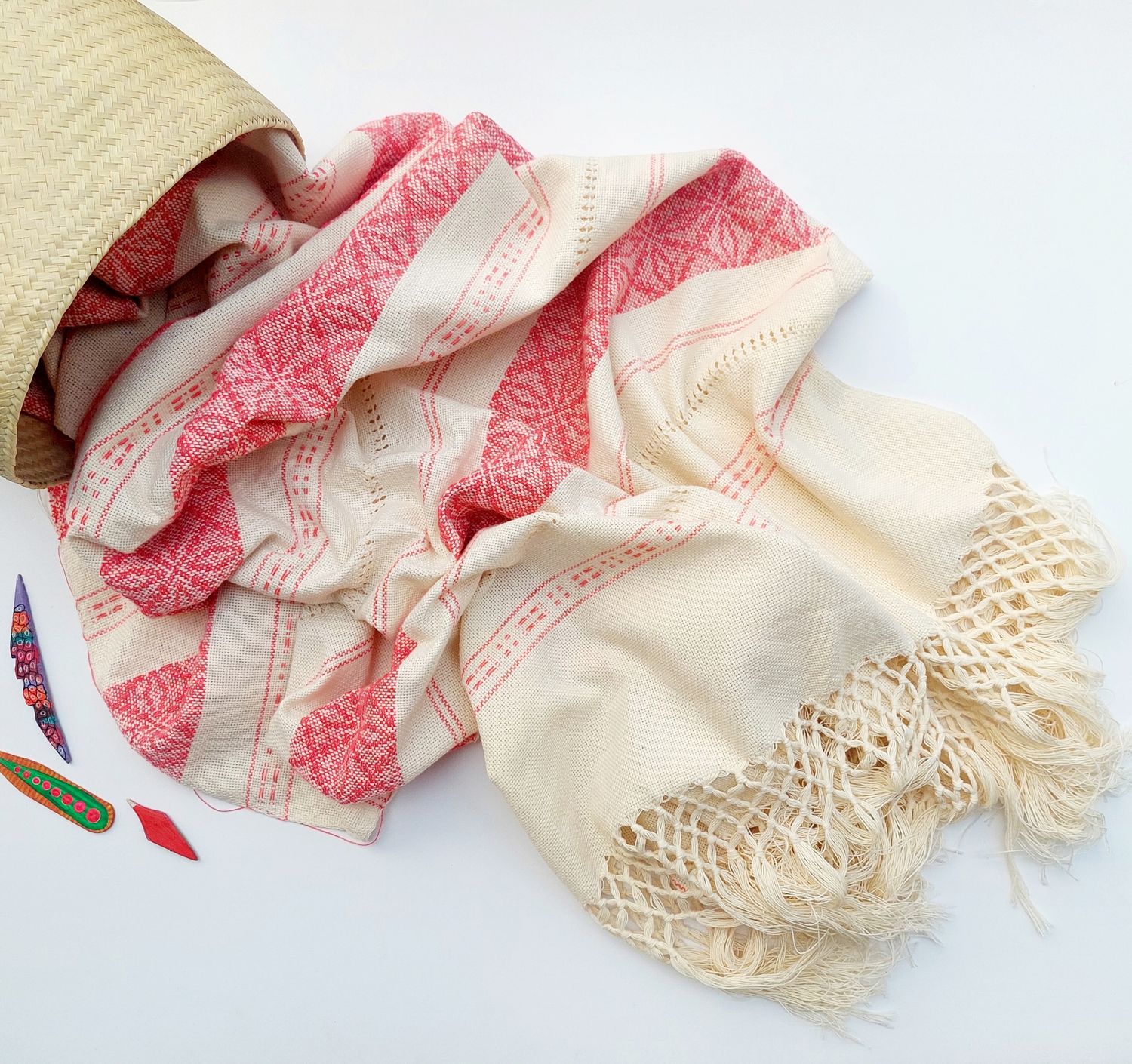 Authentic Mexican Maternity Rebozo Wrap (Coral)