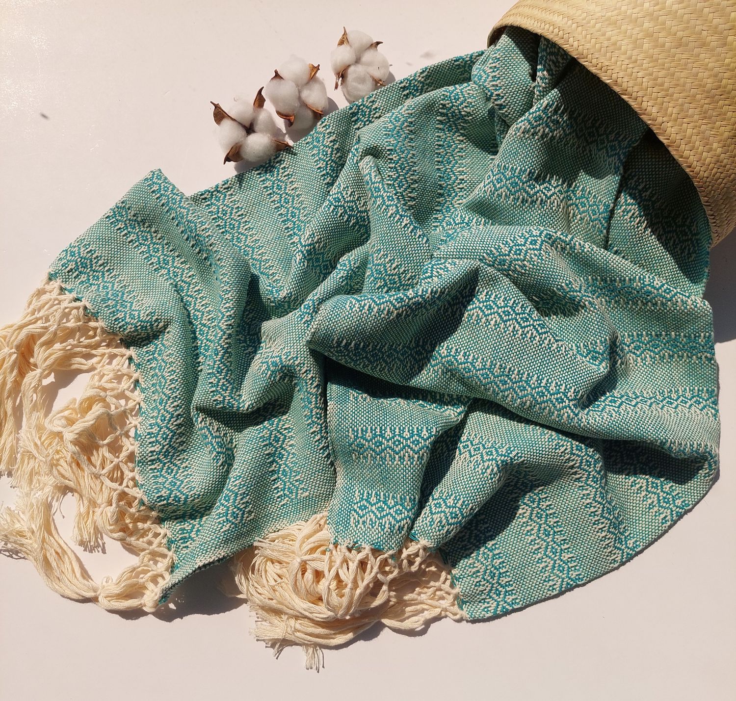 Mexican Traditional Rebozo, Ancestral Wrap (Jade)