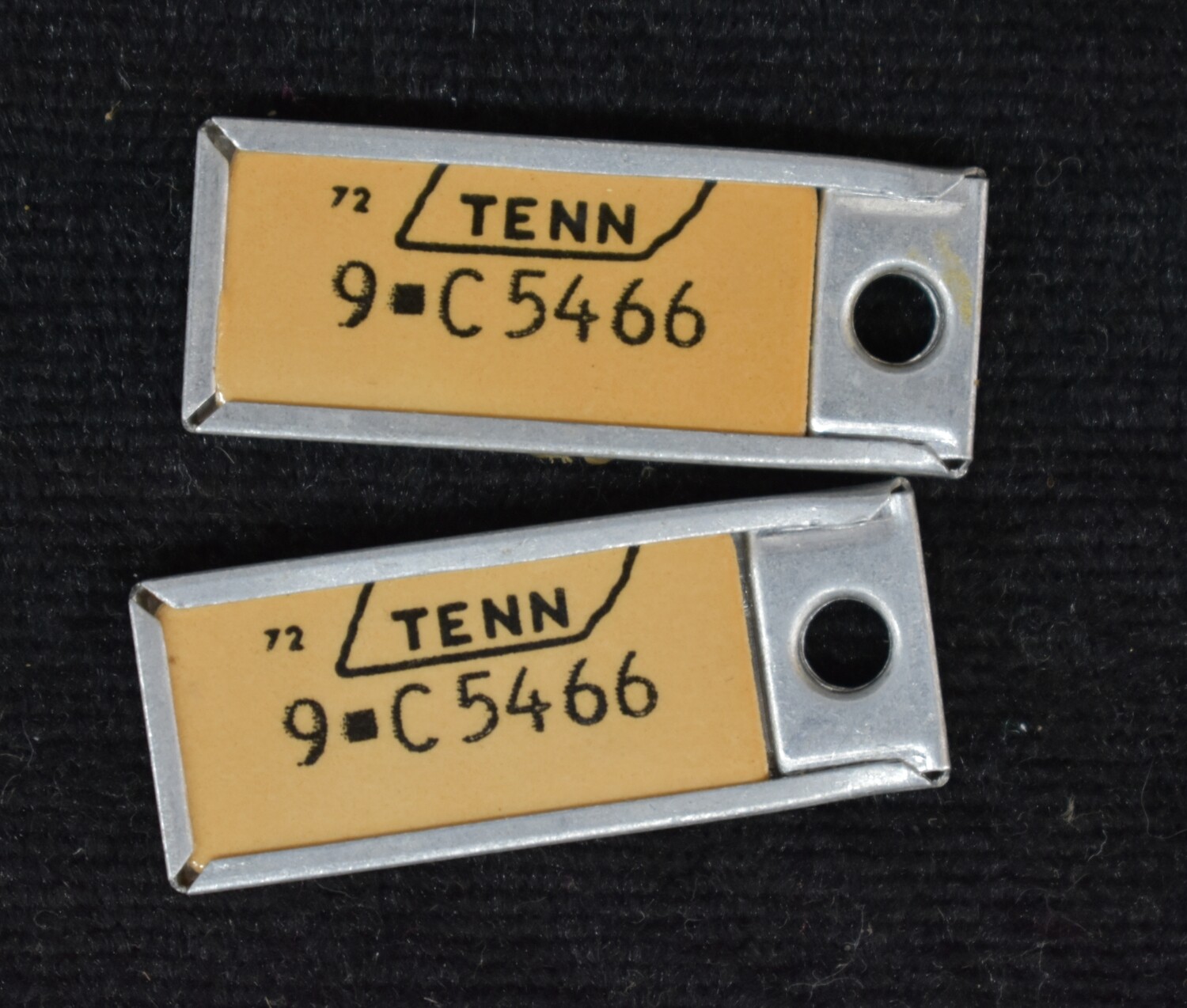 Vintage Disabled American Veteran Mini License Plate Key Tags