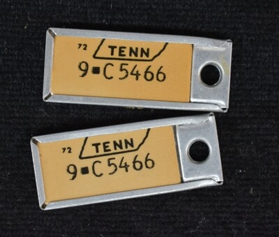 Vintage Disabled American Veteran Mini License Plate Key Tags