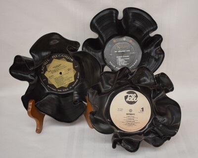 Vintage Record Display / Candy Bowls