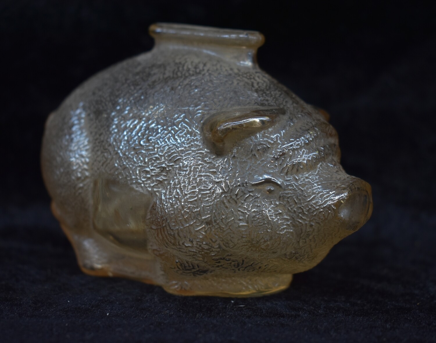 Vintage Iridescent Glass Piggy Bank Pig