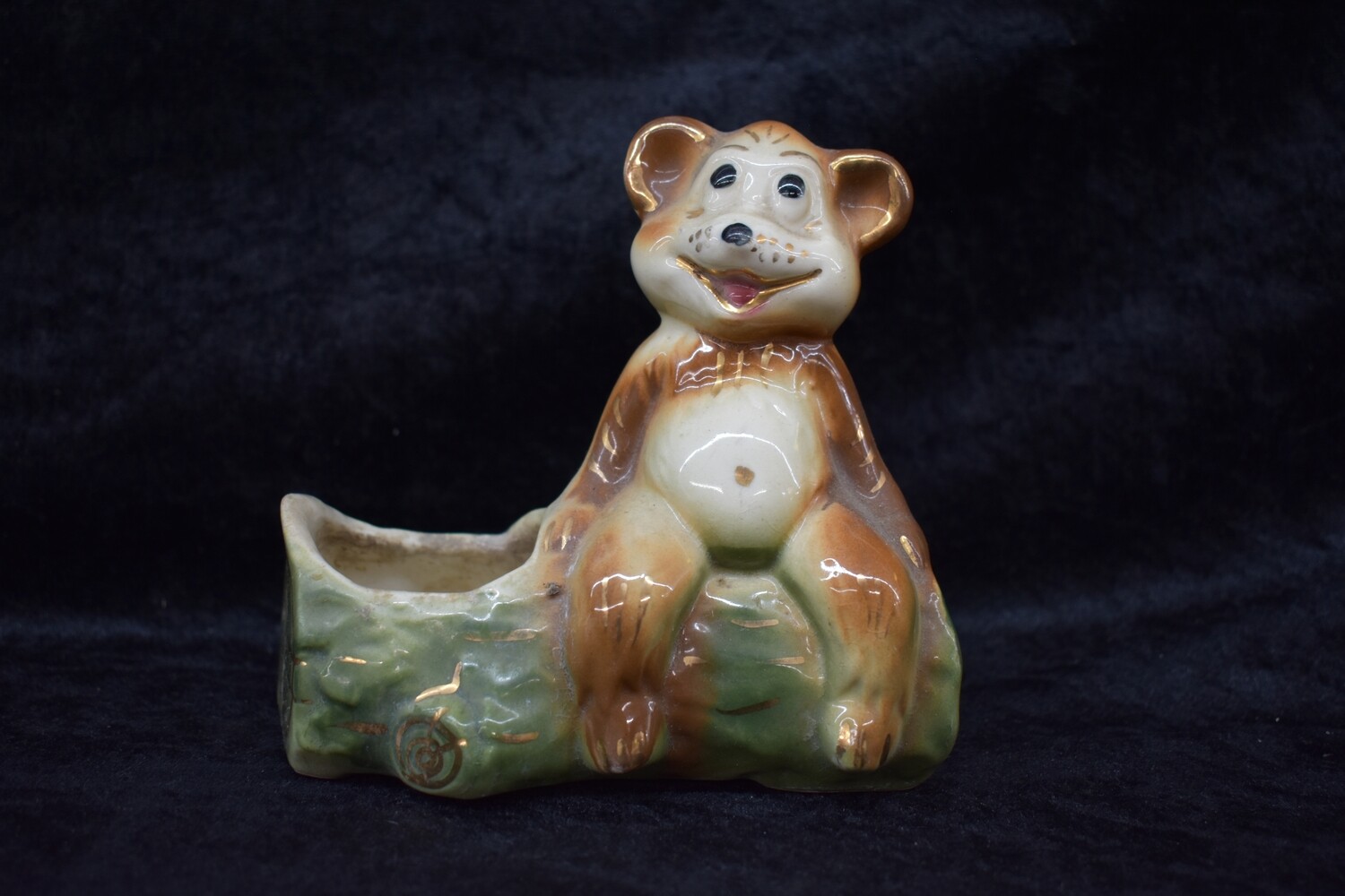 Vintage Happy Bear Ceramic Planter