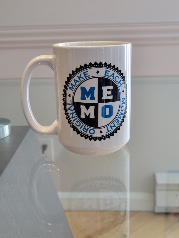 MEMO Blue White Black Mug