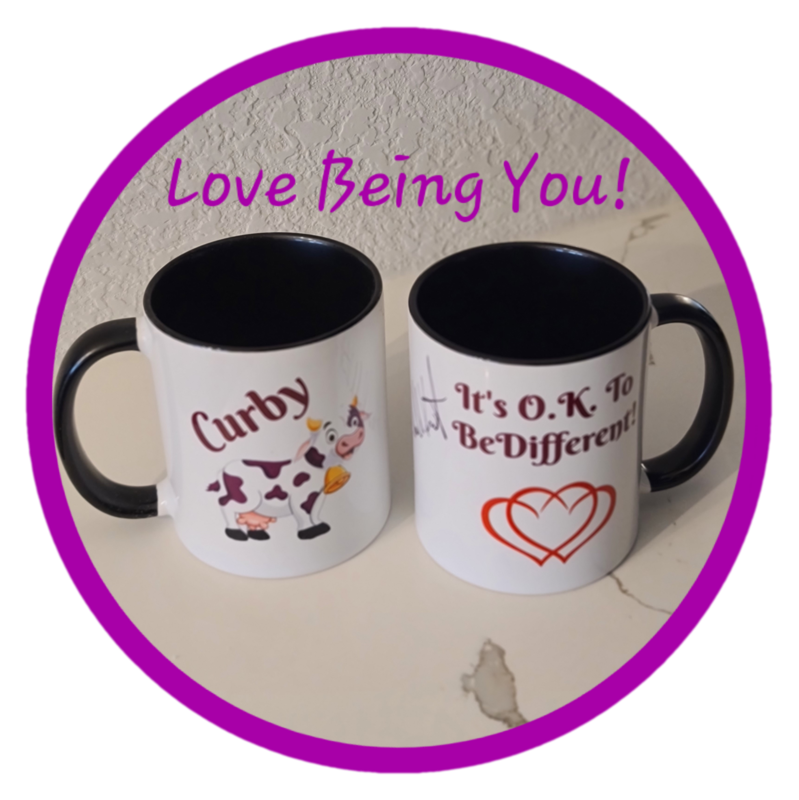 Children's Affirmation Mug With "Curby" the cow