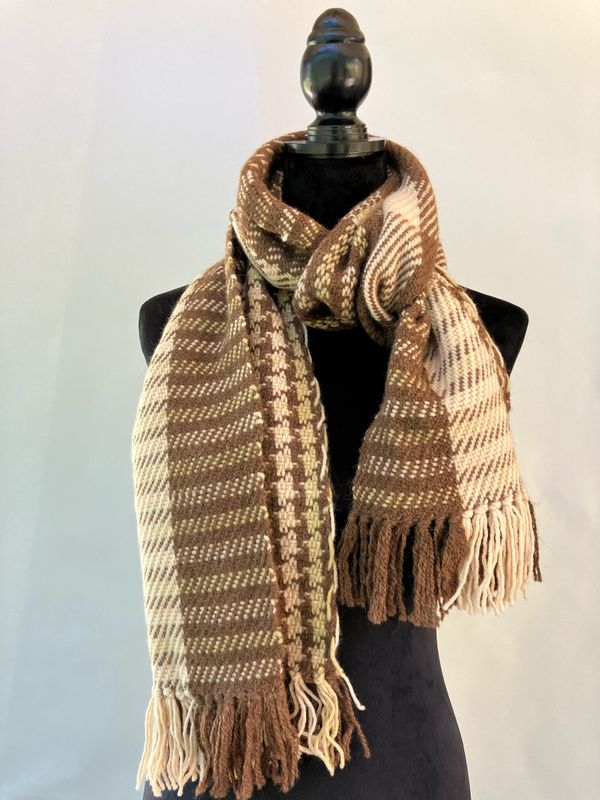 Alpaca Series Brown and Pink Scarf Number Three