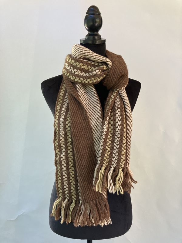 Alpaca Series Brown and Pink Scarf Number One