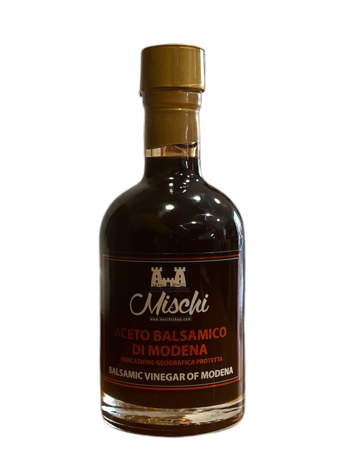 Balsamic Vinegar of Modena Red Cup 250 ml. Dense and balanced sweet and sour taste.