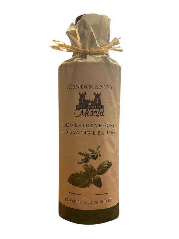 Seasoning based on extra virgin olive oil and basil 500 ml