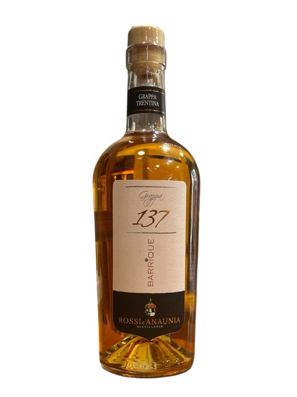 Grappa 137 barrique Rossi d Anaunia 700 ml 41 %. Vol.
