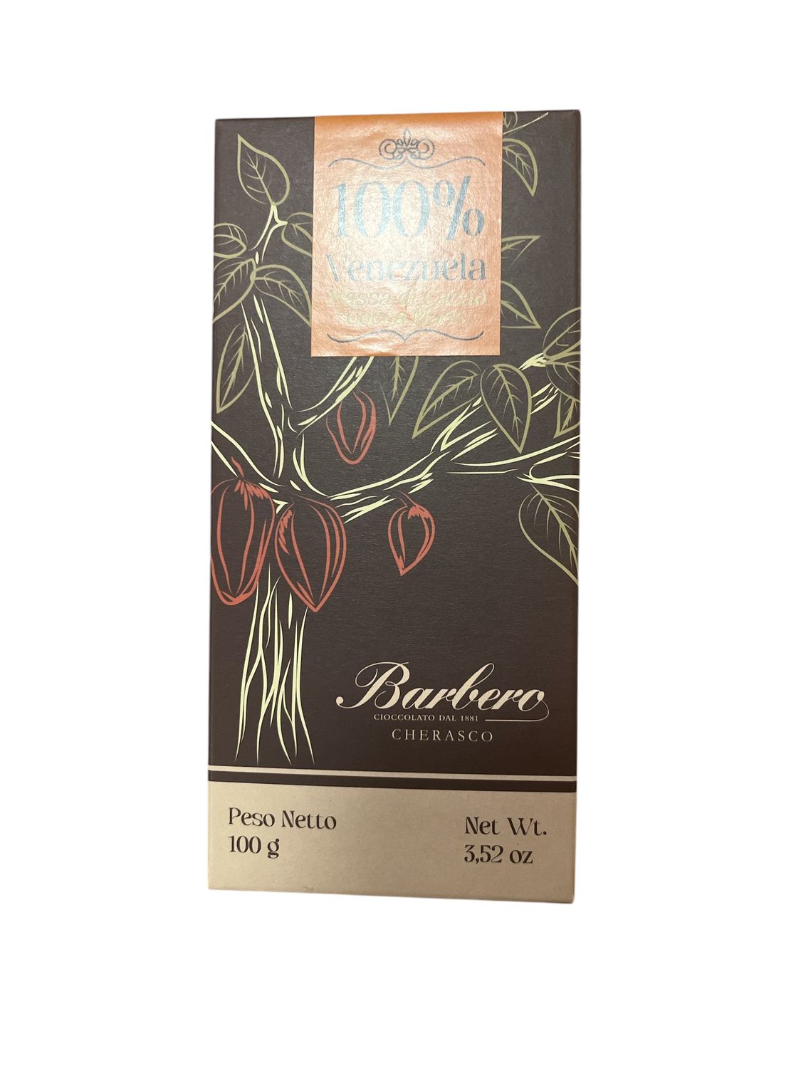 Chocolate bar 100% cocoa,from Venezuela 100 g
