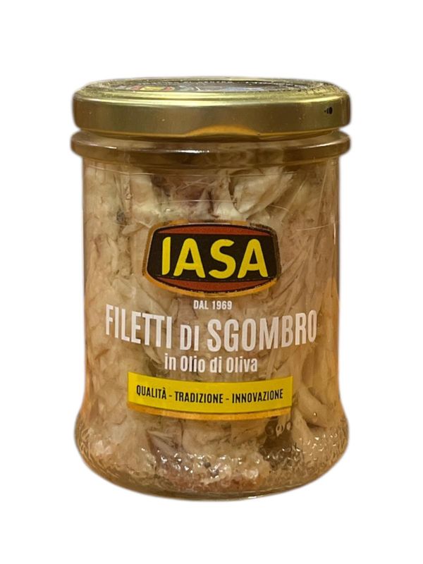 Mackerel Fillets in Olive Oil. Net weight 240g (IASA) Mackerel Fillets in Olive Oil. Net weight 240g (IASA)