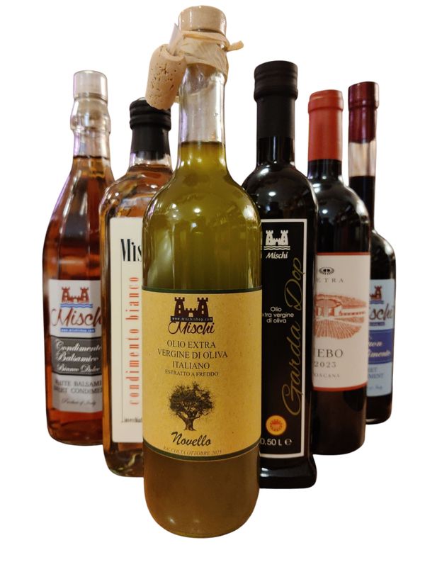 OFFER -10% !!! 6 MIXED BOTTLES, VINEGAR, WINE AND OIL.