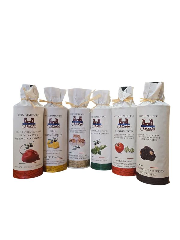 6 dressings based on extra virgin olive oil selected by Mischi 500 ml