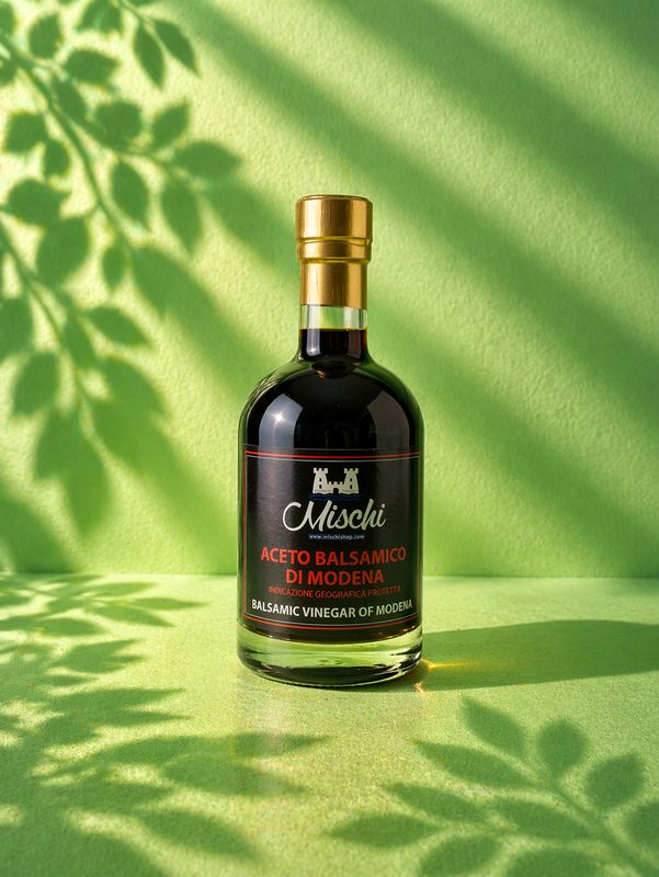 Balsamic Vinegar of Modena IGP red cap 250 ml Sweet and sour, dense and balanced taste.