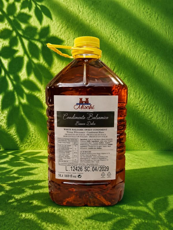Fluid and Sweet White Balsamic Condiment 5 Liters