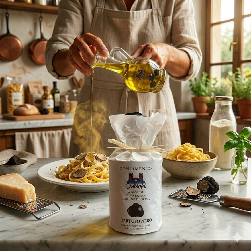 Condiment made from extra virgin olive oil and black truffle 250 ml