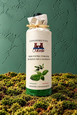 Seasoning based on extra virgin olive oil and basil 500 ml