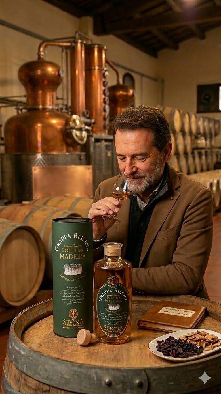 Grappa Riserva in botti da madeira, 500ml