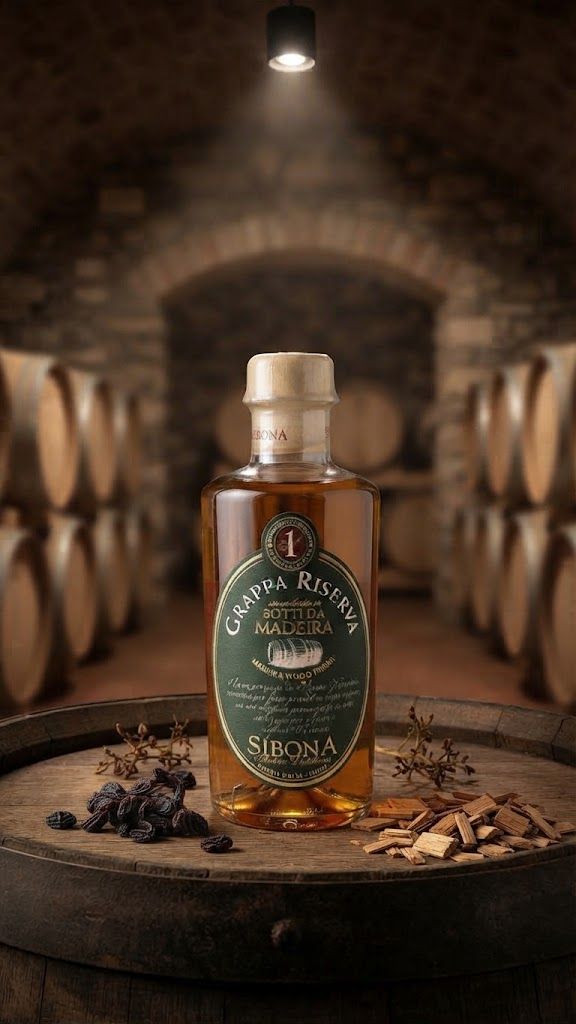 Grappa Riserva in botti da madeira, 200ml
