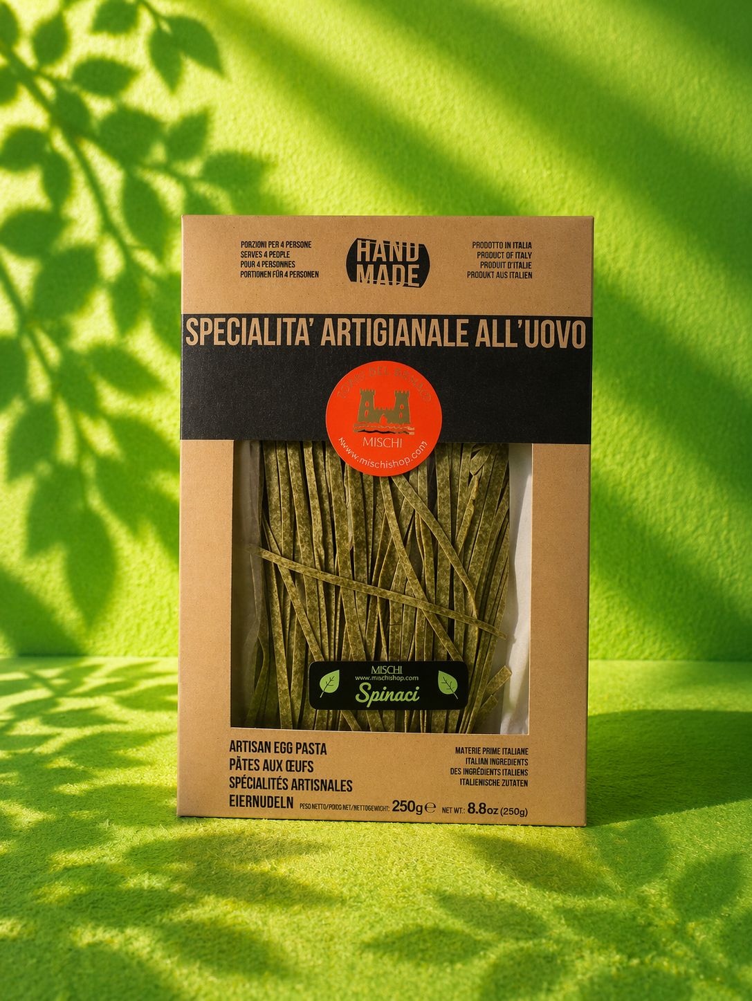 Egg pasta Fettucine with mixed spinach 250g Egg pasta Fettucine with mixed spinach 250g