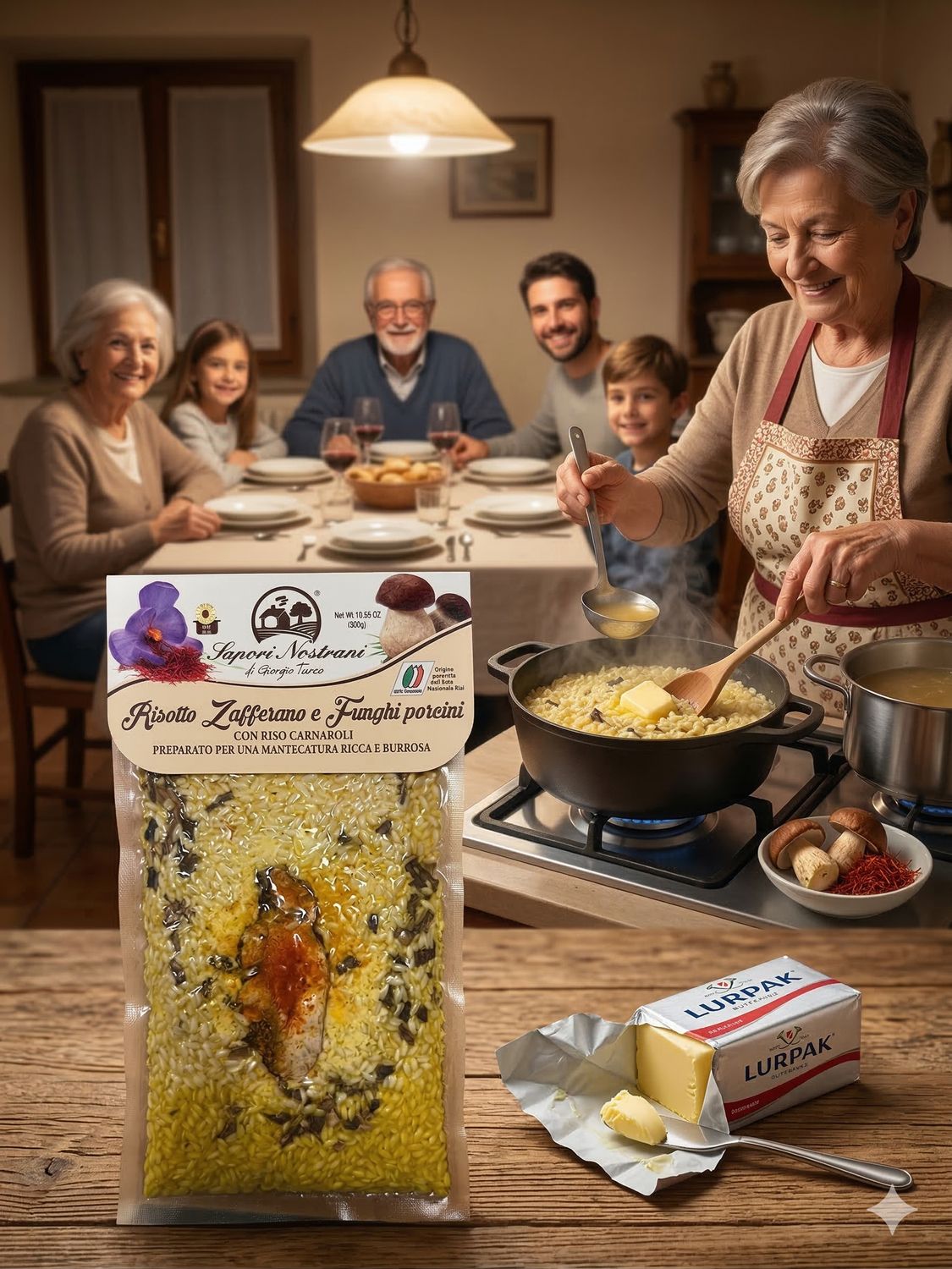 SAFFRON AND PORCINI MUSHROOM RISOTTO MIX 300 g – with Carnaroli rice