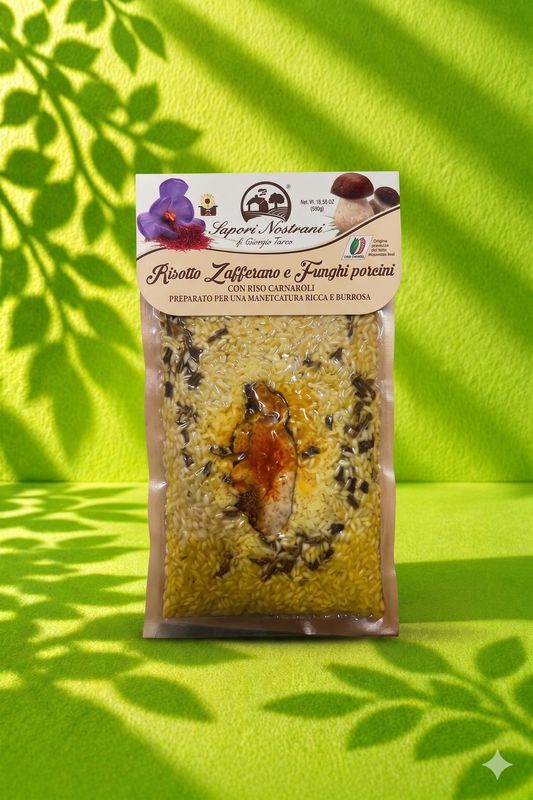 SAFFRON AND PORCINI MUSHROOM RISOTTO MIX 300 g – with Carnaroli rice