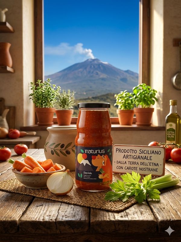 Davide – Ready tomato sauce with carrots · Sicilian product · 350 g Davide – Ready tomato sauce with carrots · Sicilian product · 350 g