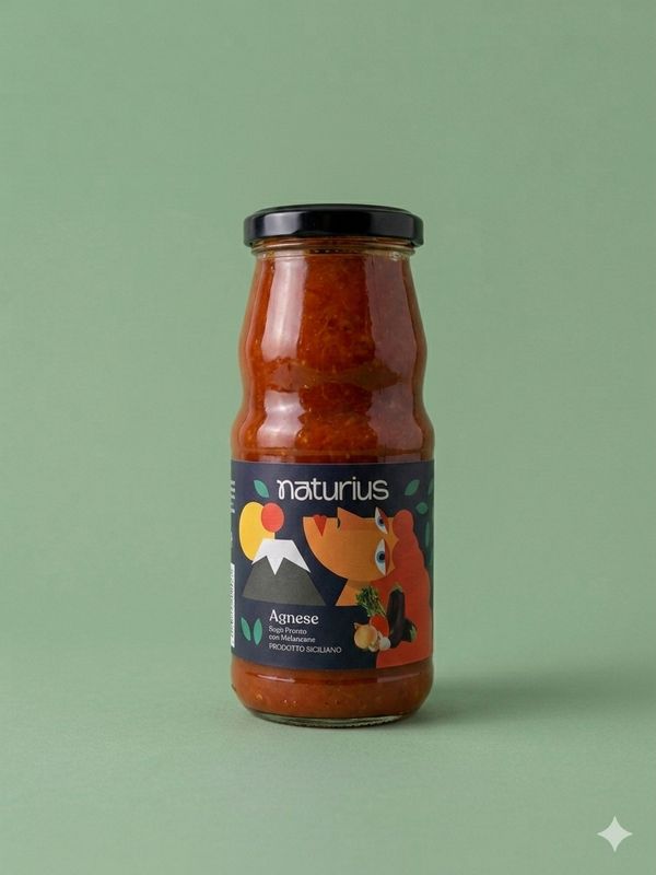 Agnese – Ready tomato sauce with eggplant · Sicilian product · 350 g Agnese – Ready tomato sauce with eggplant · Sicilian product · 350 g
