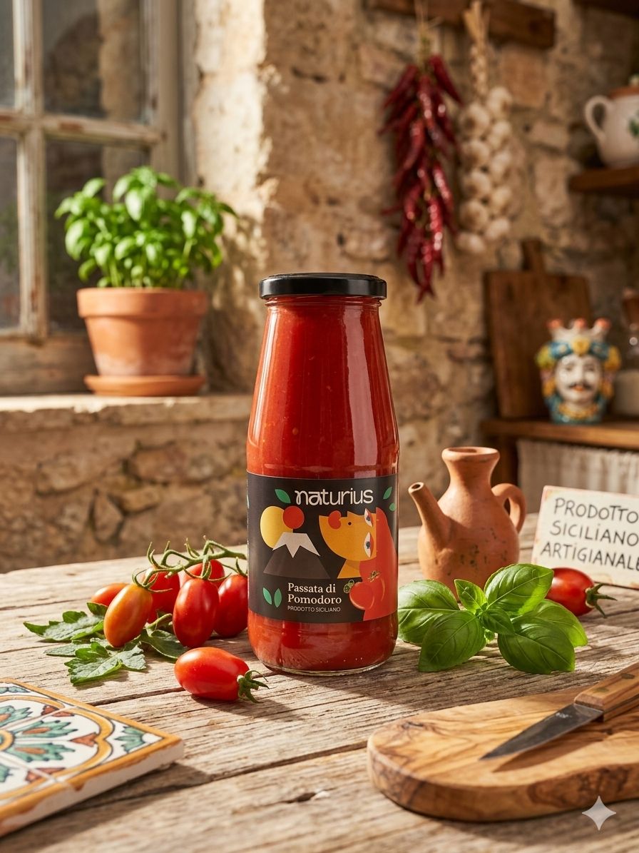 NATURIUS Ready Tomato Passata - 100% Sicilian. 440g NATURIUS Ready Tomato Passata - 100% Sicilian. 440g