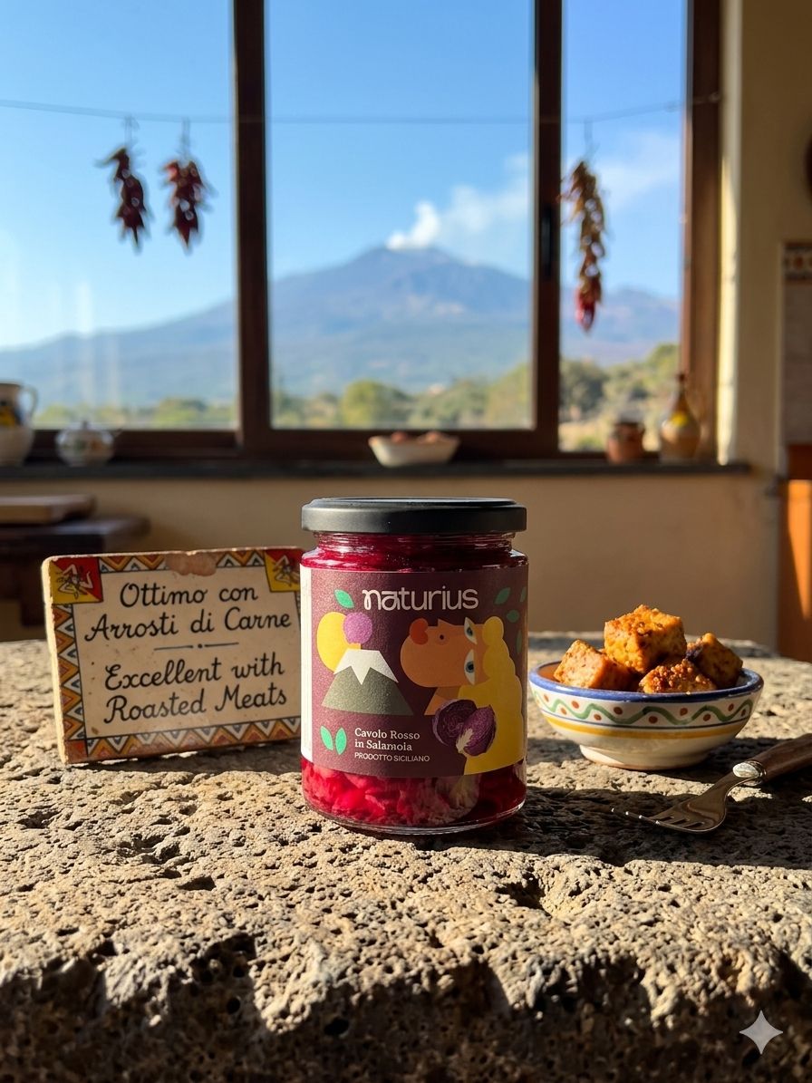 Red cabbage in brine · Artisan Sicilian product · 300 g