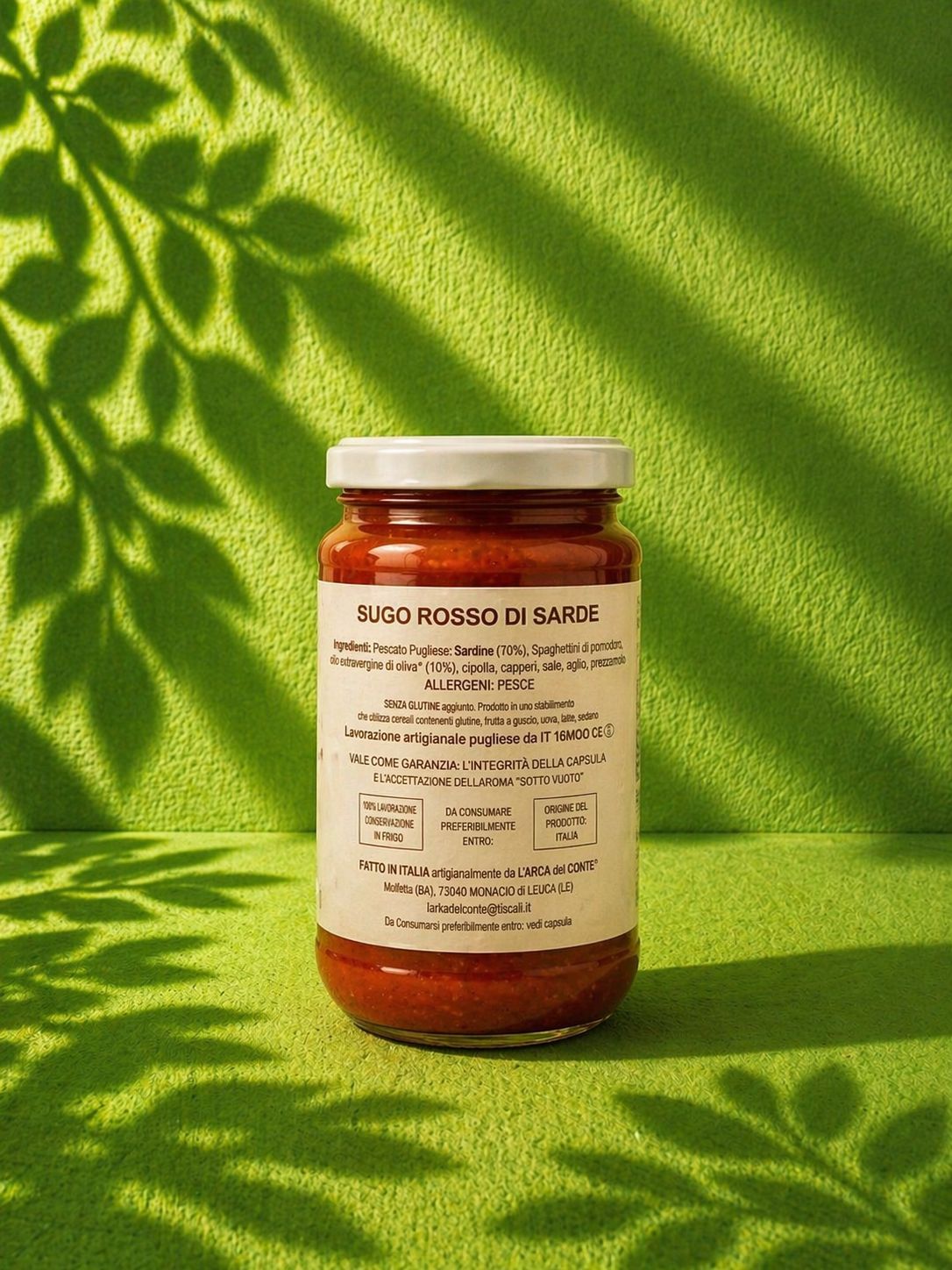 Red sardine sauce · Artisan specialty