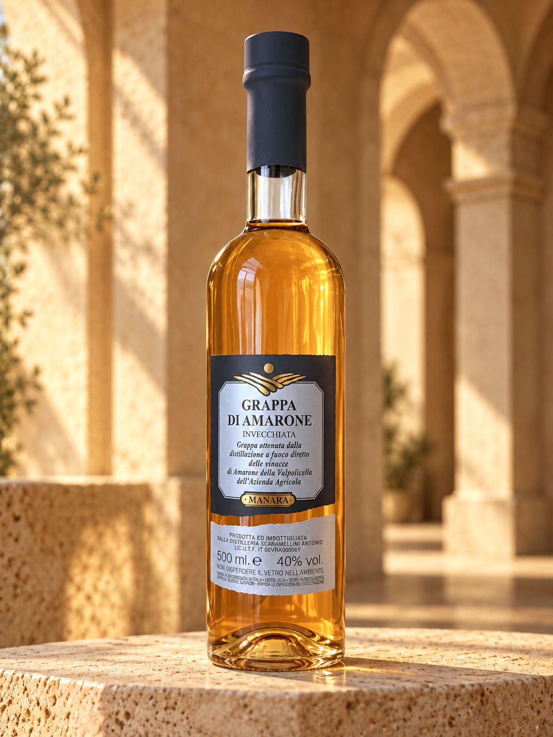 Yellow Grappa of Amarone Manara 500 ml Yellow Grappa of Amarone Manara 500 ml