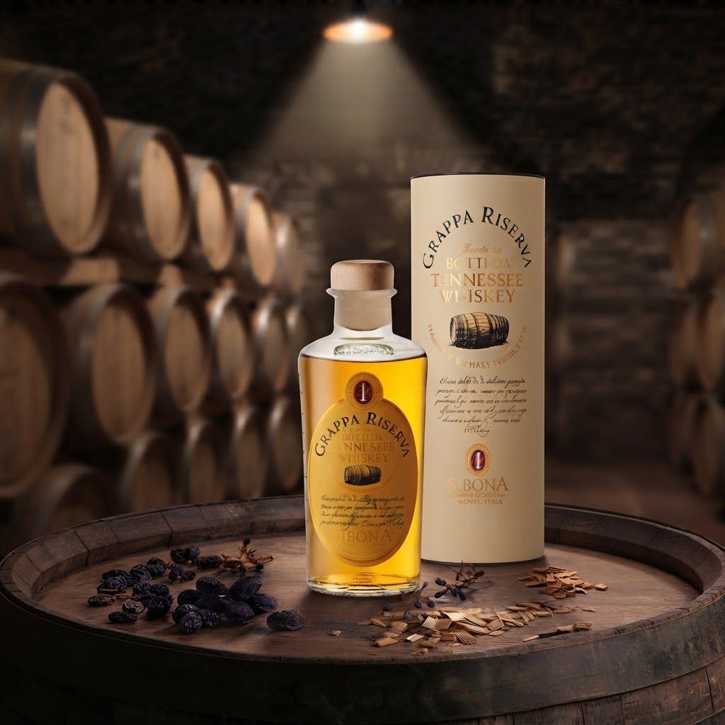 GRAPPA RESERVE IN BARRELS FROM TENNESSEE WHISKEY 50 cl only in assorted packaging GRAPPA RESERVE IN BARRELS FROM TENNESSEE WHISKEY 50 cl only in assorted packaging