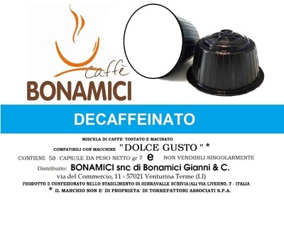 50 Capsule Decaffeinato Bonamici Compatibili Dolce Gusto (0.19 a capsula)