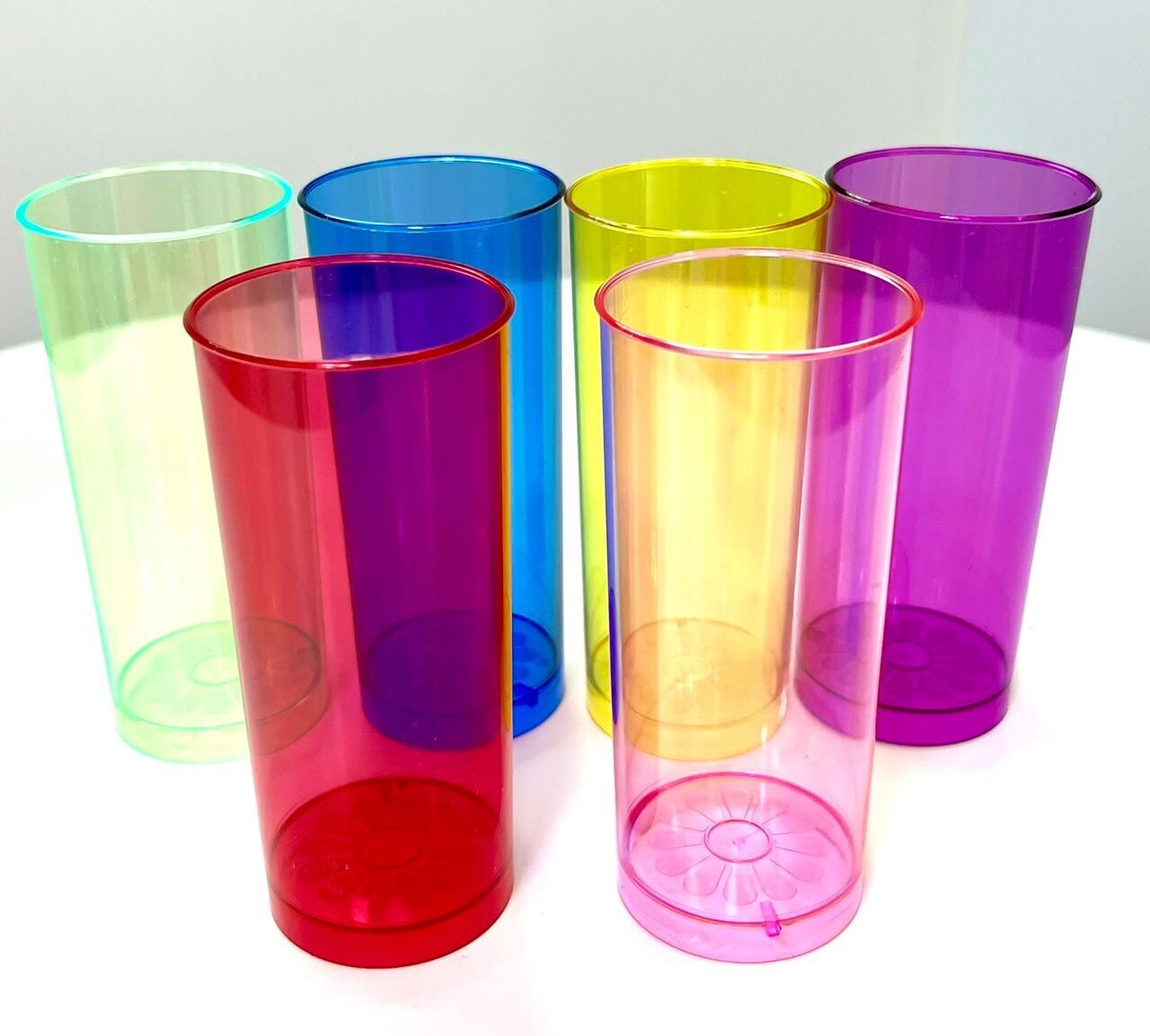 Vasos tubo cristal colores