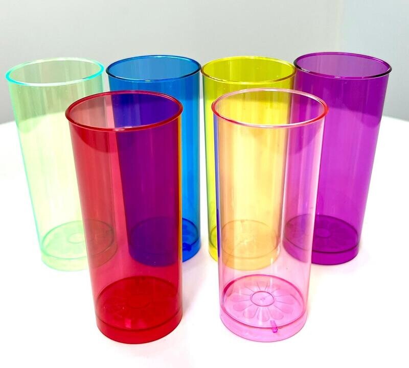 Vasos tubo cristal colores