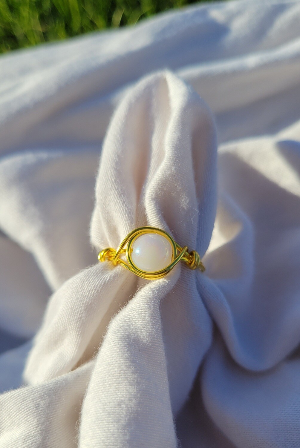 Pearly White Wrapped Ring