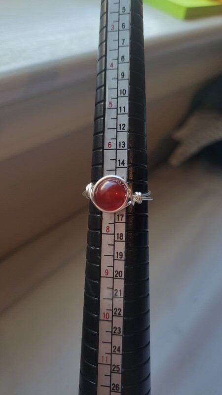 Red Jade Wrapped RIng