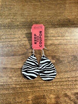 Zebra Print Leather Earrings