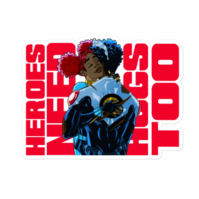 Captain Zero® Heroes Need Hugs Sticker