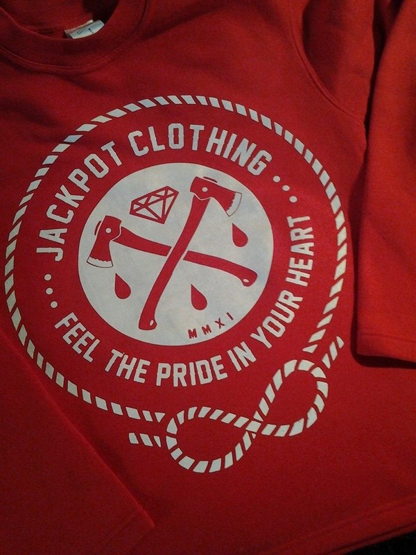 CREW - open hem Sweatshirt - Red - size S