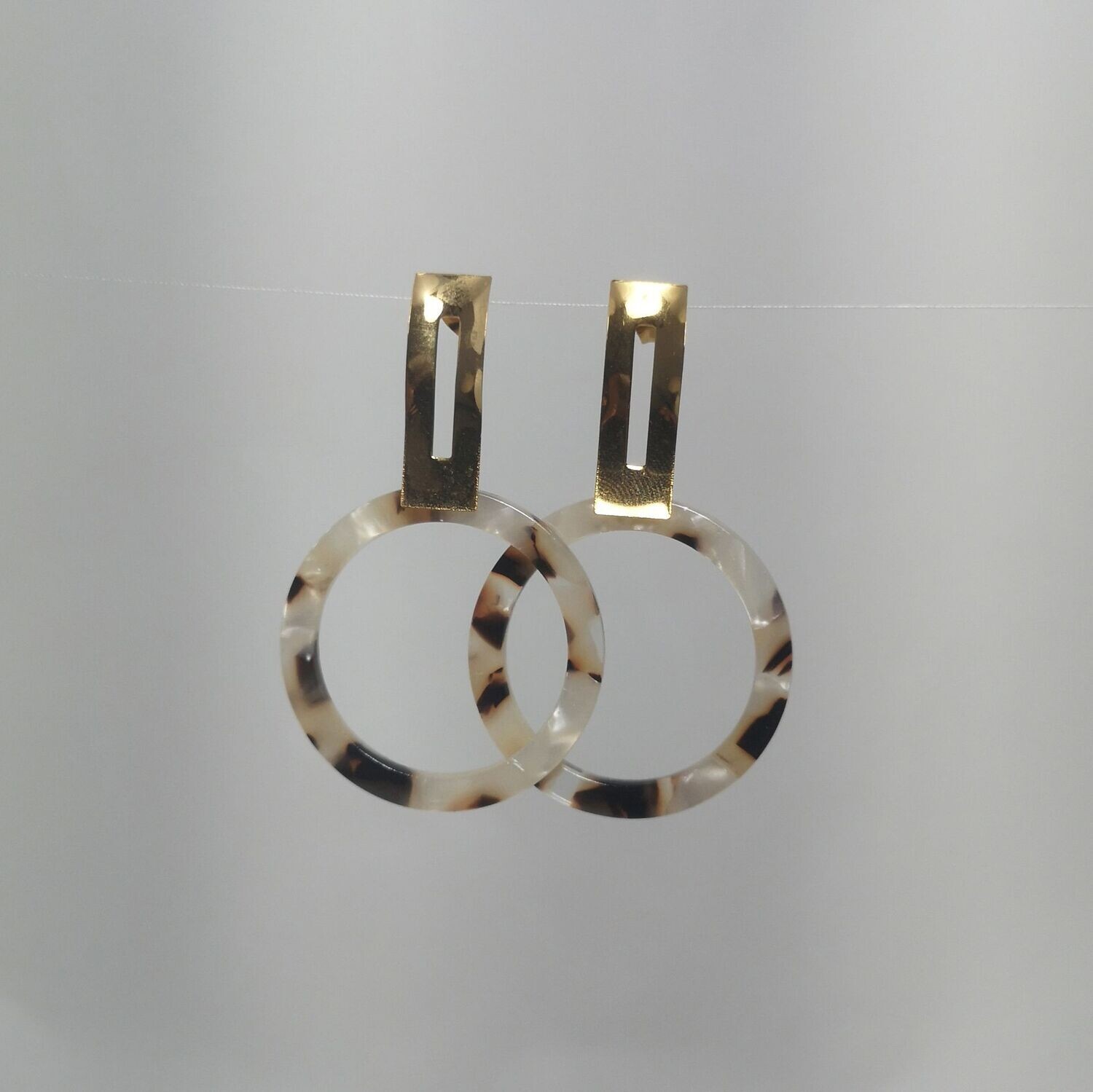 Boucles d'oreilles  inox assemblées à la main