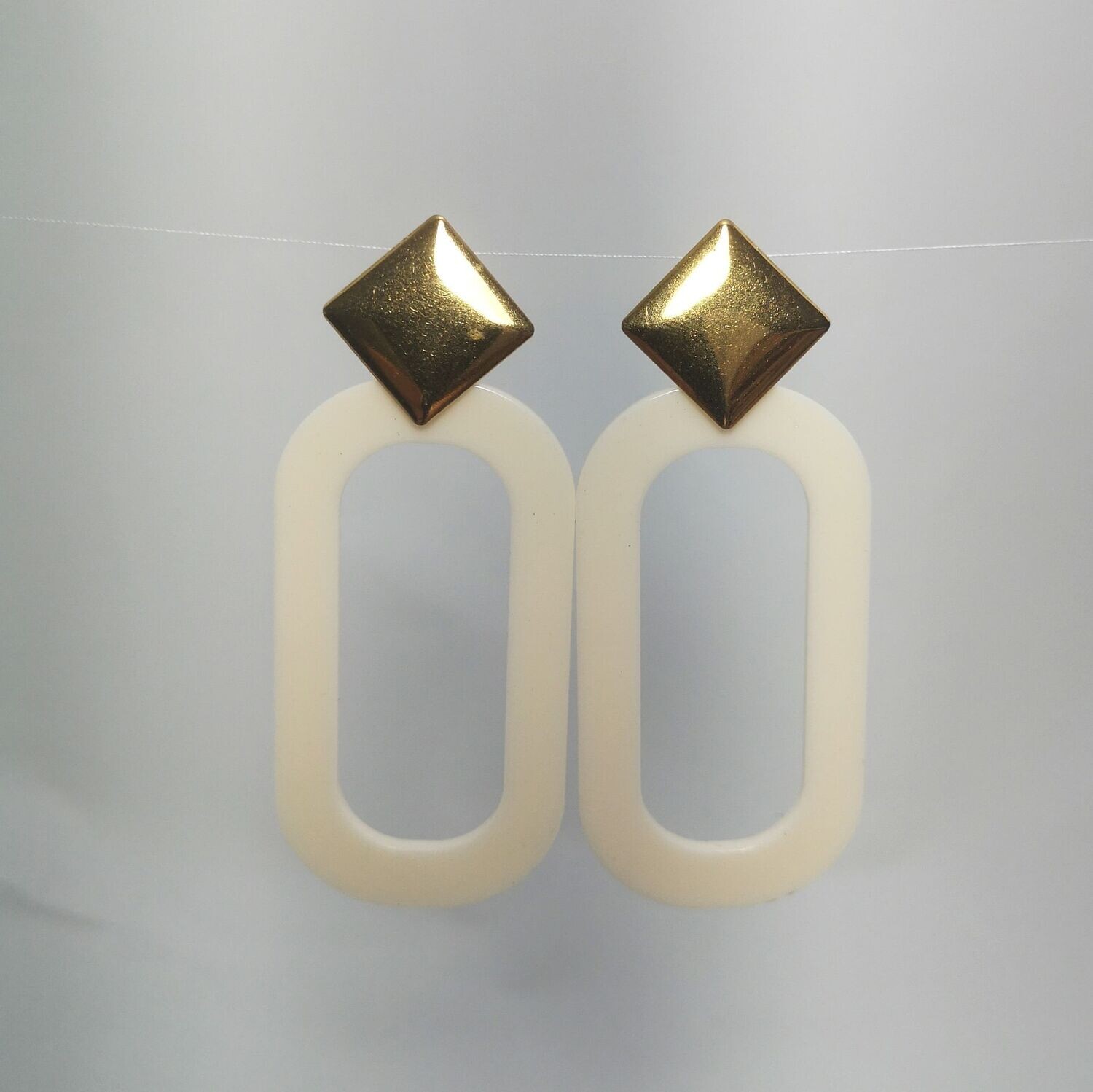 Boucles d'oreilles  inox assemblées à la main