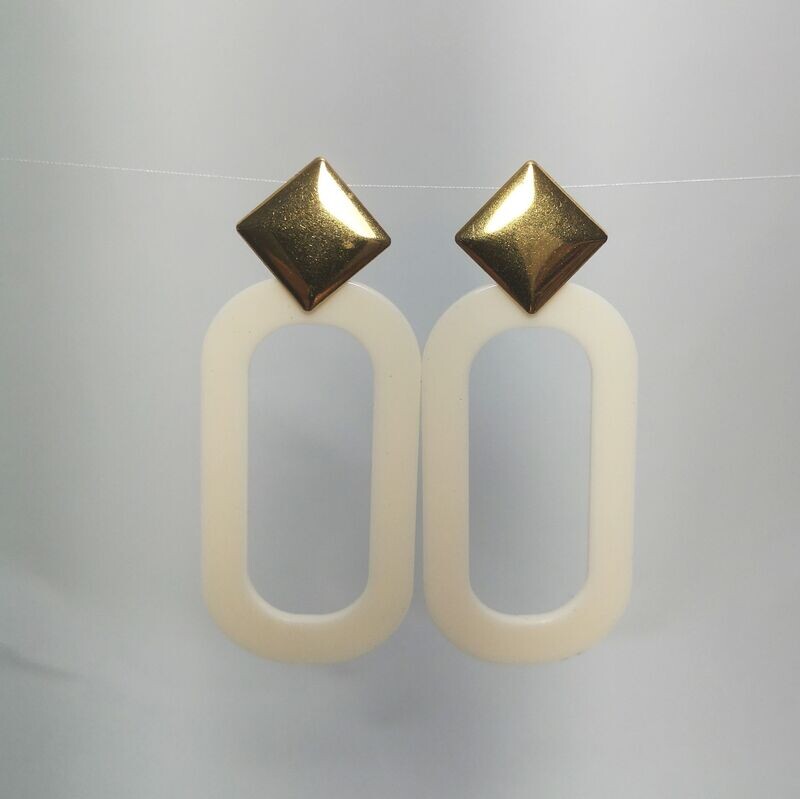 Boucles d'oreilles  inox assemblées à la main