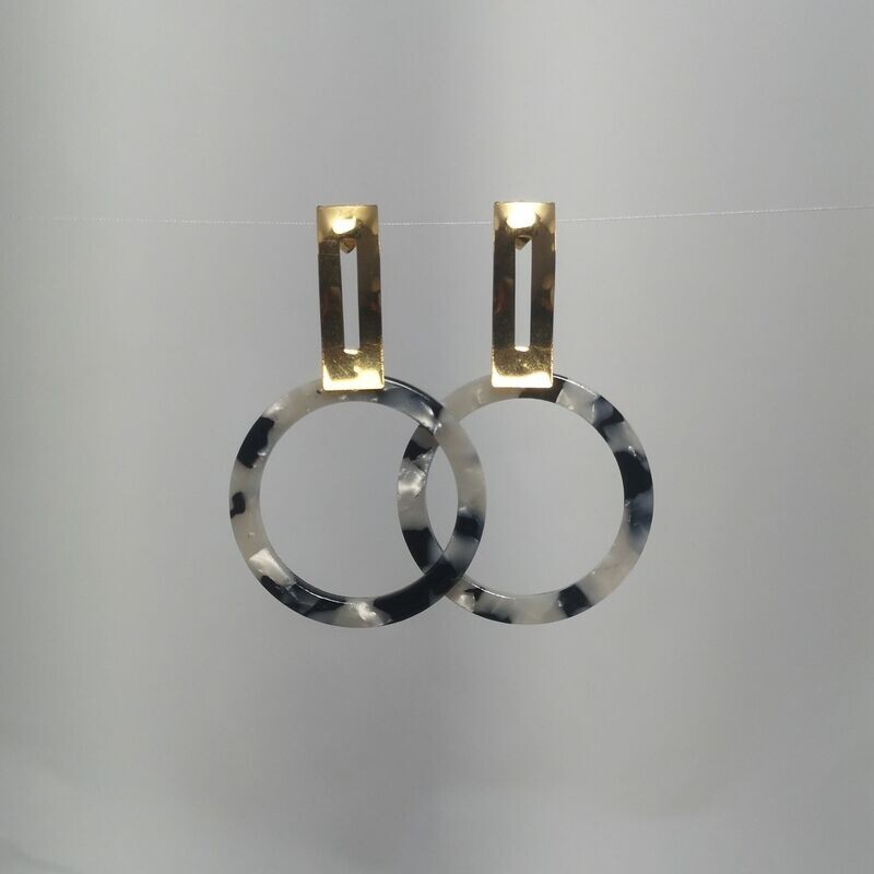 Boucles d'oreilles  inox assemblées à la main