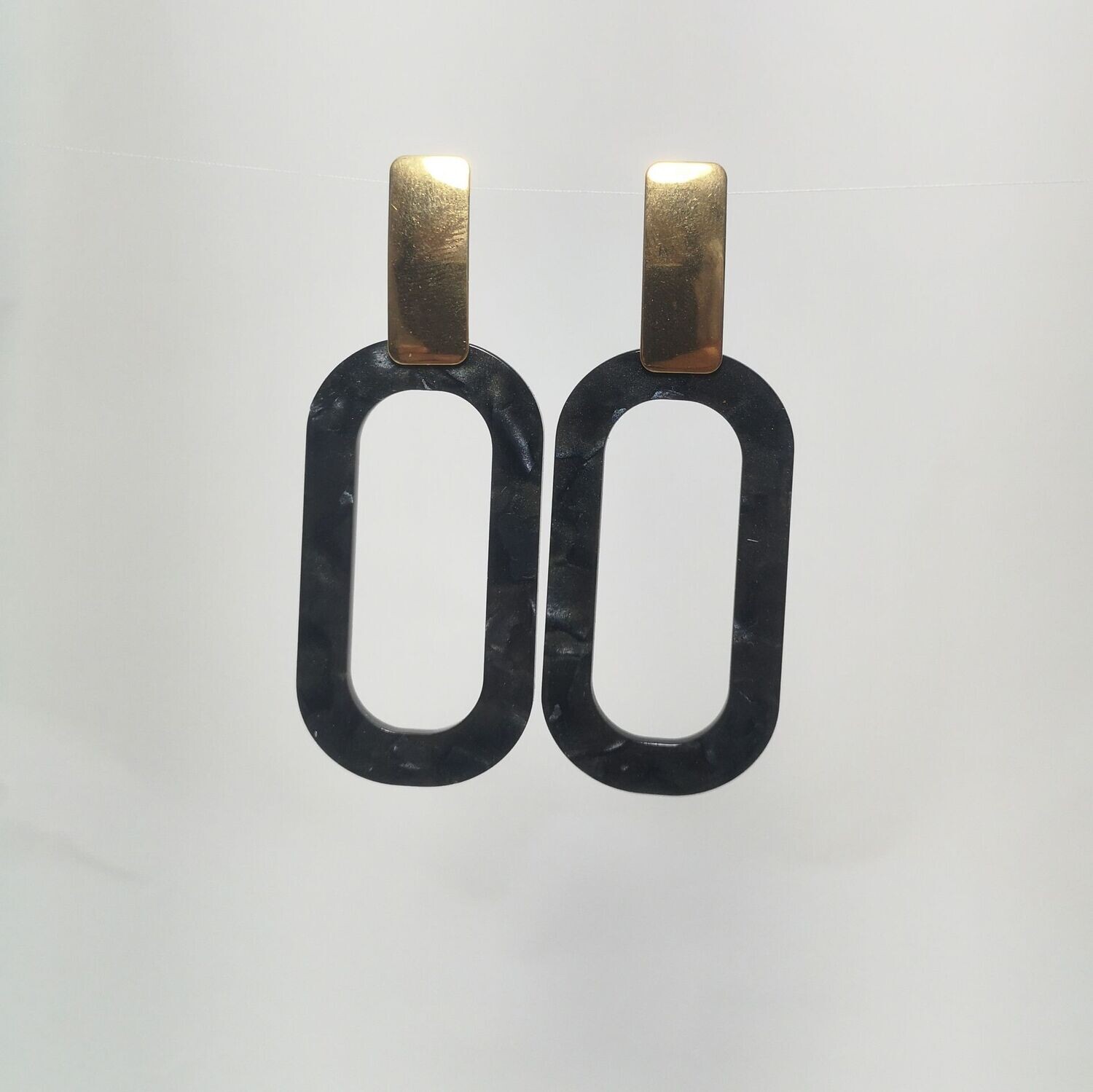 Boucles d'oreilles  inox assemblées à la main