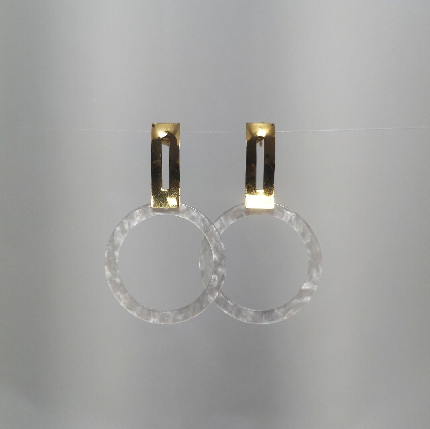 Boucles d'oreilles  inox assemblées à la main