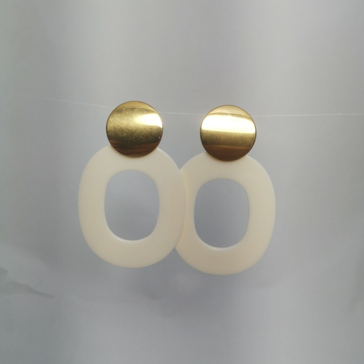 Boucles d'oreilles  inox assemblées à la main