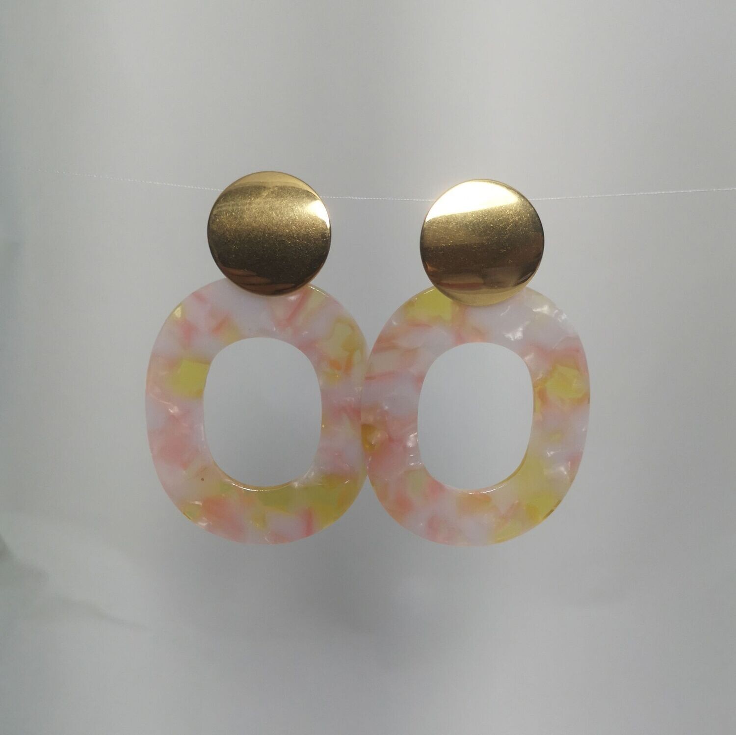 Boucles d'oreilles  inox assemblées à la main